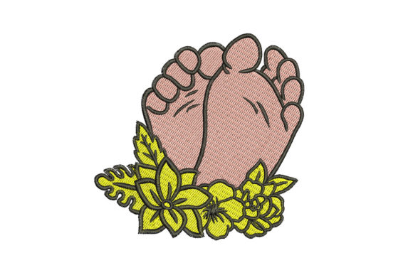 Baby Feet with Flowers Embroidery Design Review