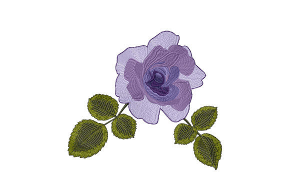 Dark Purple Rose Embroidery Design