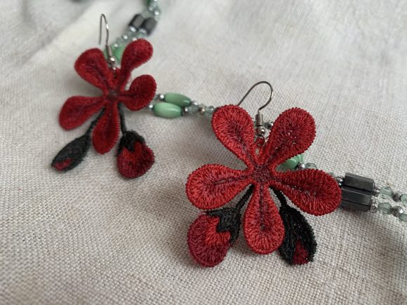 Geranium Earrings: A Delicate, Gift-Ready Embroidery Design