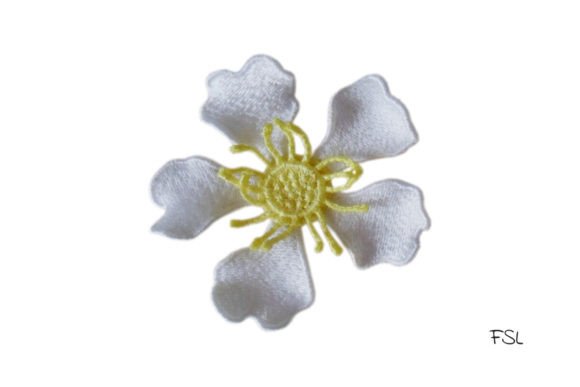 Jasmine Brooch: Elegant Floral Embroidery for Small Business Branding