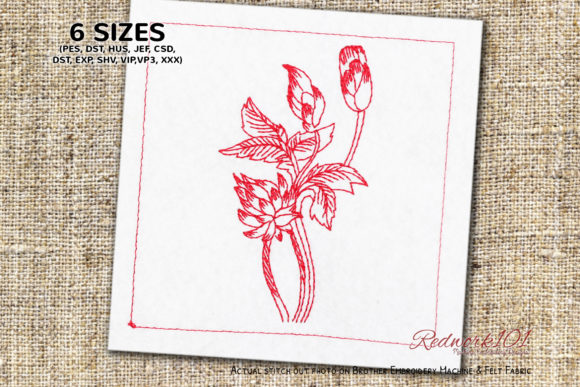 Lotus Flower: A Refined Redwork Embroidery Design Worth Your Thread