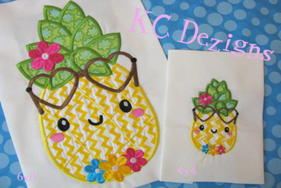 Pineapple with Flowers Applique Design