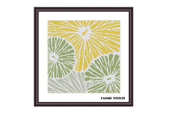 Simple Big Flowers Abstract Cross Stitch